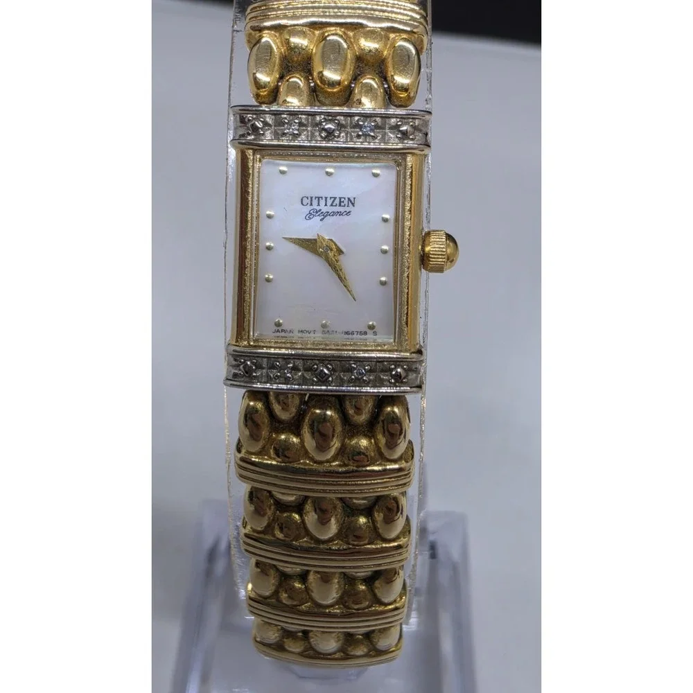 Citizen Elegance Diamonds MOP Palladium Gold Plated 5421-S64461  Watch Runs